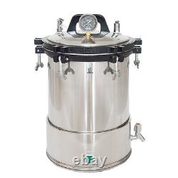18L Stainless Steel Autoclave Pressure Steam Sterilizer Electric Heated 126? USA