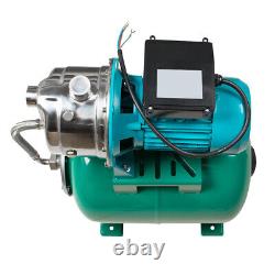 1HP 750W Shallow Well with Pressure Tank 740GPH Stainless Steel Jet Pump 110V