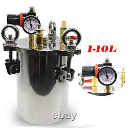 1-10L Stainless Steel Dispenser Pneumatic Pressure Tank Fluid Dispensing Bucket
