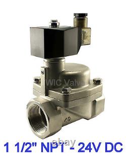 1.5 Inch High Pressure Stainless Steel Hot Water Steam Solenoid Valve NC 24V DC