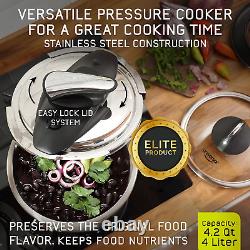 4.2 Quart / 4 Liters Stainless Steel Easy Use Pressure Cooker with Extra Tempere
