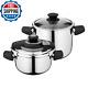 4 Pieces 18/10 Stainless Steel Pressure Cooker Set 7.4qt & 4.2qt Kitchen Cooking