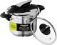 6.3 Quart / 6 Liters Stainless Steel Easy Use Pressure Cooker With Extra Tempere