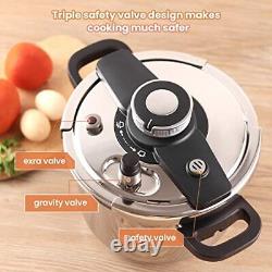 6.3 Quart Stainless Steel Pressure Cooker Induction & Stove Top Compatible
