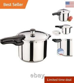 6-Qt Stainless Steel Pressure Cooker Tenderizes Meat Flavorful Cooking