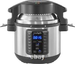 8-Quart Pressure Cooker Includes Air Fryer Lid Stainless Steel Multi-Functional