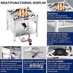 ARC Stainless Steel Single Burner Propane Stove, 200,000BTU High Pressure Out