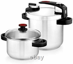 BRA Tekna Set Of Pots With Pressure Fast, Stainless Steel, Grey, 24 CM