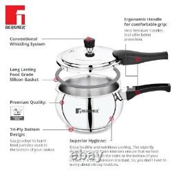 Bergner Pura Belly Stainless Steel Pressure Cooker & Lid, 5.5 Ltr- Free Shipping