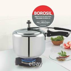Borosil Presto Stainless Steel Pressure Cooker 3 L With One Extra Gasket