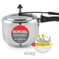 Borosil Presto Stainless Steel Pressure Cooker 3 Litres With One Extra Gasket