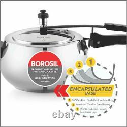 Borosil Pronto Pressure Cooker 5 Litres Stainless Steel Best Cooking Appliances