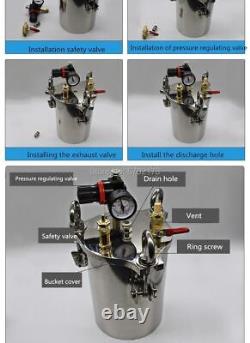 Bucket Liquid Glue Dispensing Stainless Steel Pressure Tank Durable Kits 1L-100L