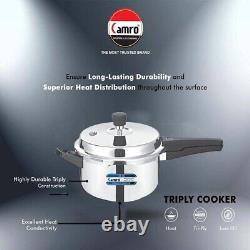 Camro Triply Classic Outer Lid Stainless Steel Pressure Cooker 5.5 Litre