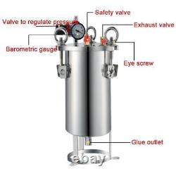 Dispensing Bucket Liquid Glue Stainless Steel Pressure Storage Tank Kits 1L-15L