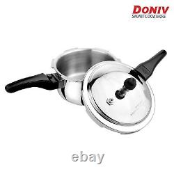 Doniv Titanium Triply Stainless Steel Pressure Cooker 5 Litre, Gas & Induction