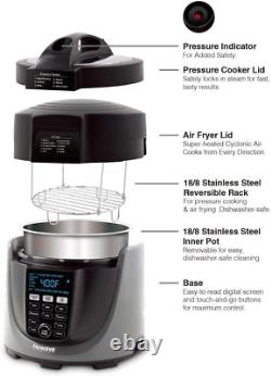Duet Pressure Cook and Air Fryer Combo Cook Stainless Steel Pot & Rack Non-Sti