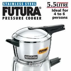 Futura 5.5L Stainless Steel Induction Base Pressure Cooker FSS55 By Hawkins