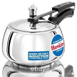 Hawkins Contura Stainless Steel Pressure Cooker, 3 Ltr, (Silver)- Free Delivery