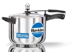 Hawkins Stainless Steel 5 L Pressure Cooker Induction Base Fast Cooking Cookware