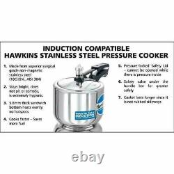 Hawkins Stainless Steel 5 Ltrs Induction Compatible Pressure Cooker Hss50