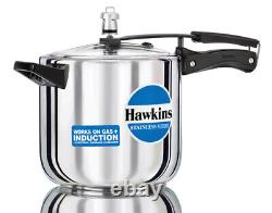 Hawkins Stainless Steel 6 Ltr Pressure Cooker Induction Base 6-8 Persons HSS60