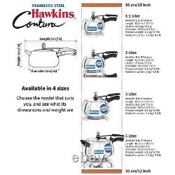 Hawkins Stainless Steel Contura 5 Litre Induction Base Pressure Cooker, SSC50