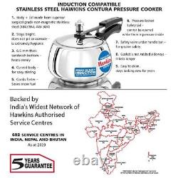 Hawkins Stainless Steel Contura Induction Compatible Pressure Cooker, 3 Lit