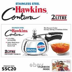 Hawkins Stainless Steel Contura Pressure Cooker, 2 L