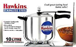 Hawkins Stainless Steel Hss10 10 Litre Pressure Cooker Gas + Induction
