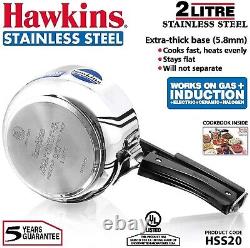 Hawkins Stainless Steel Induction Compatible Inner Lid Pressure Cooker, 2 Litre