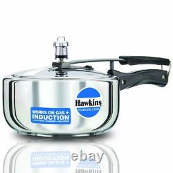 Hawkins Stainless Steel Induction Compatible Pressure Cooker, 1.5 Littre Silver