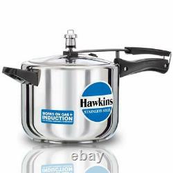 Hawkins Stainless Steel Induction Compatible Pressure Cooker, 5 Litre, Silver