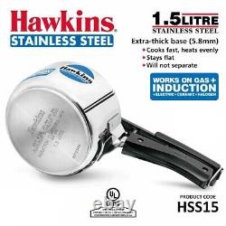 Hawkins Stainless Steel Pressure Cooker 1.5 litres Silver Color Best Gift