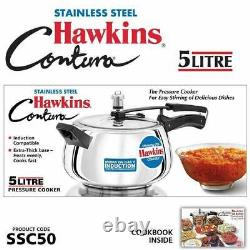 Hawkins Stainless Steel Pressure Cooker 5 Liters Silver Color Best Kitchen Gift