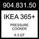 Ikea Ikea 365+ Pressure Cooker Stainless Steel 6.3 Qt 904.831.50