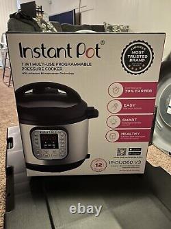 Instant Pot DUO 7-in-1 Electric Pressure Cooker 6 Quart, Stainless Steel/Black