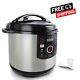 Megachef 12 Qt. Black And Silver Electric Pressure Cooker With Automatic Shut-of