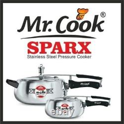 Mr. Cook SPARX Stainless Steel Inner Lid 5 Ltr Pressure Cooker Induction Base