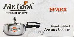 Mr. Cook SPARX Stainless Steel Inner Lid 5 Ltr Pressure Cooker Induction Base