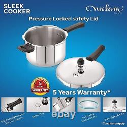 Neelam Triply Stainless Steel Curve Pressure Cooker, Outer Lid Pan, 2.5mm 5 L
