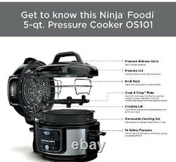 Ninja OS101 Foodi 9-in-1 Pressure Cooker-Air Fryer-5 Quart, Stainless Steel
