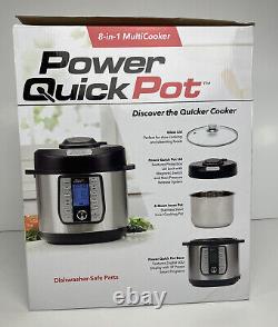 Power Quick Pot 8-in-1 6 Quart 1200W One-Touch Multi Cooker -Stainless Steel NEW