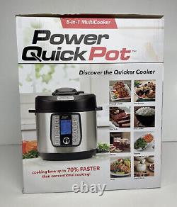 Power Quick Pot 8-in-1 6 Quart 1200W One-Touch Multi Cooker -Stainless Steel NEW