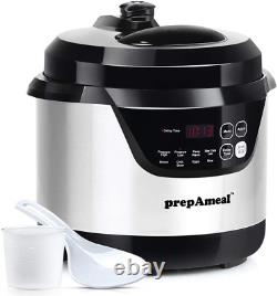 Prepameal 3 Quart Pressure Cooker 8 in 1 Multi Use Programmable Instant Cooker E