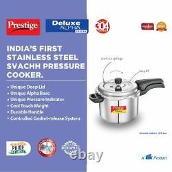 Prestige Deluxe Alpha Svachh 4 Ltr Stainless steel Pressure Cooker Fast Cooking