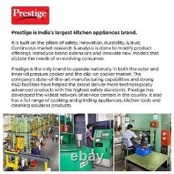 Prestige Flip-on 3 L Stainless Steel Pressure Cooker Spillage Control Wide Body