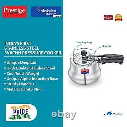 Prestige Nakshatra Alpha Svachh 3.5 Ltr Stainless Steel Pressure Handi Cooker