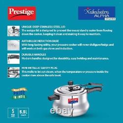 Prestige Nakshatra Alpha Svachh 5.5 Ltr Stainless Steel Pressure Handi Cooker