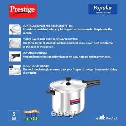 Prestige Popular 7.5 Ltr Stainless Steel Induction Compatible Pressure Cooker